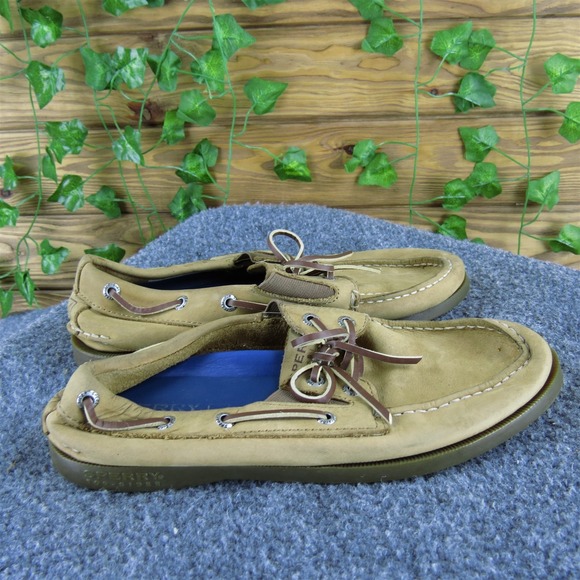 SPERRY Boat Shoe  Boys Y 4 Medium Athletic Brown Leather Slip On - Picture 3 of 7
